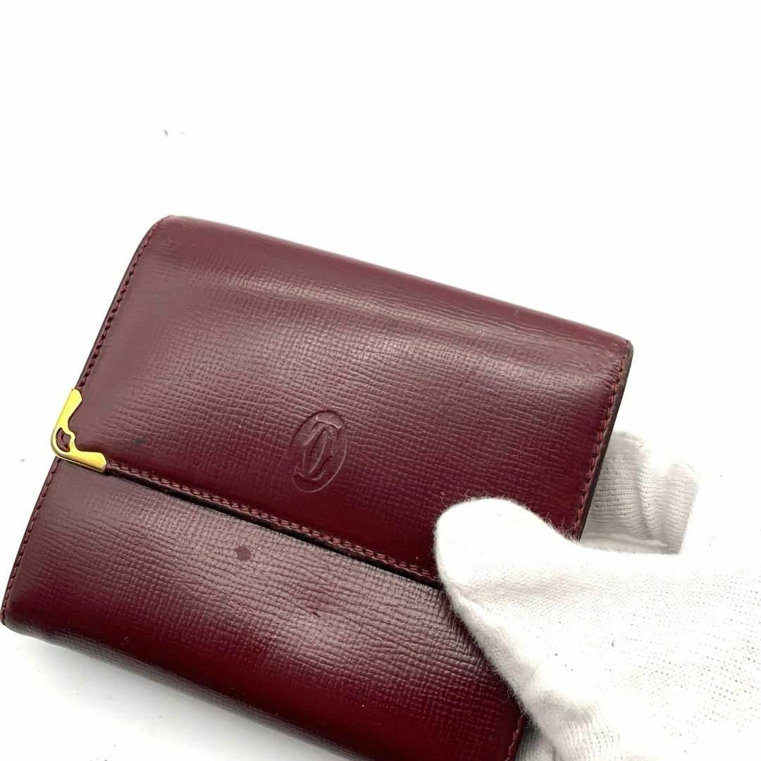 Cartier(カルティエ)のカルティエ 折り財布 マストライン ワインレッド レディースのファッション小物(財布)の商品写真