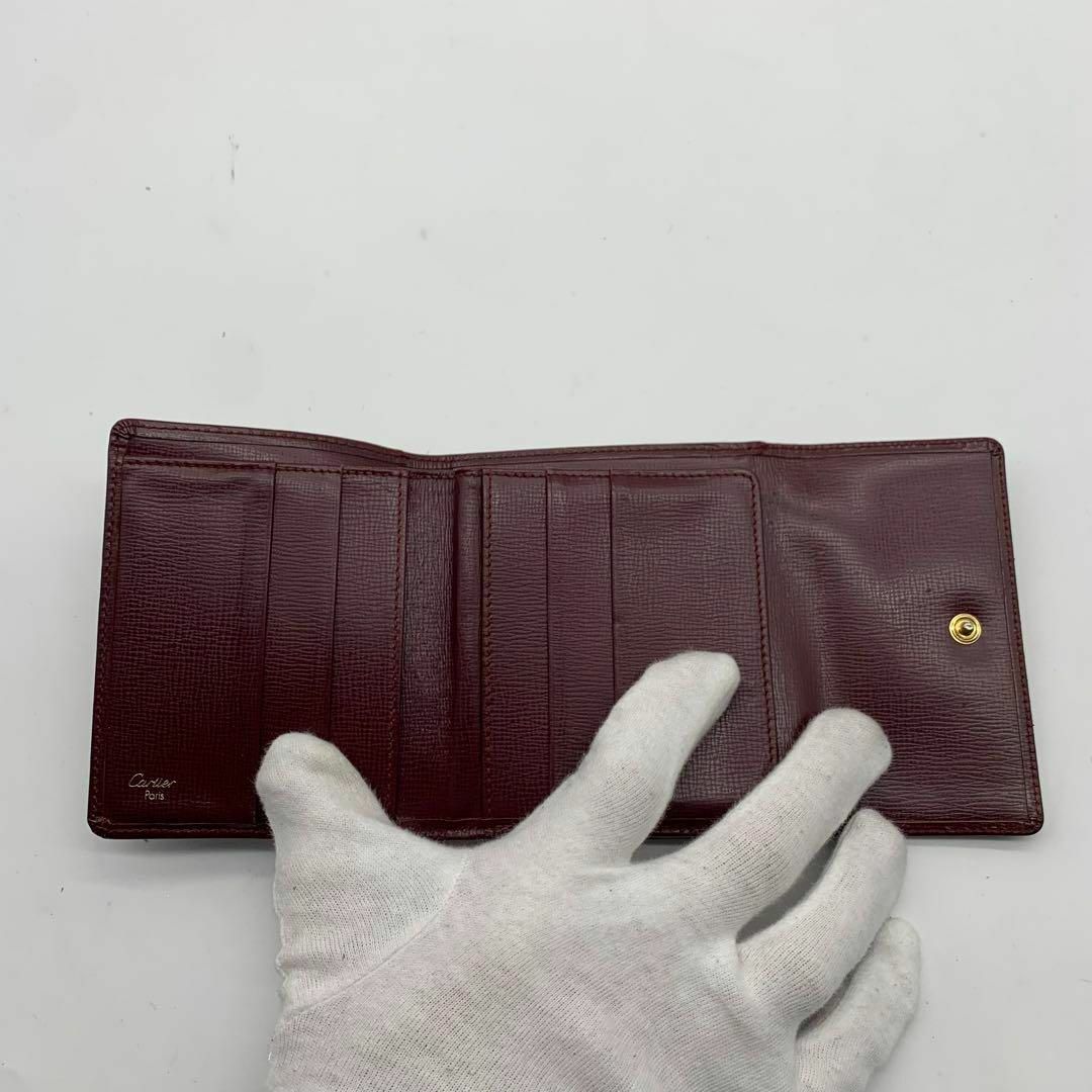 Cartier(カルティエ)のカルティエ 折り財布 マストライン ワインレッド レディースのファッション小物(財布)の商品写真