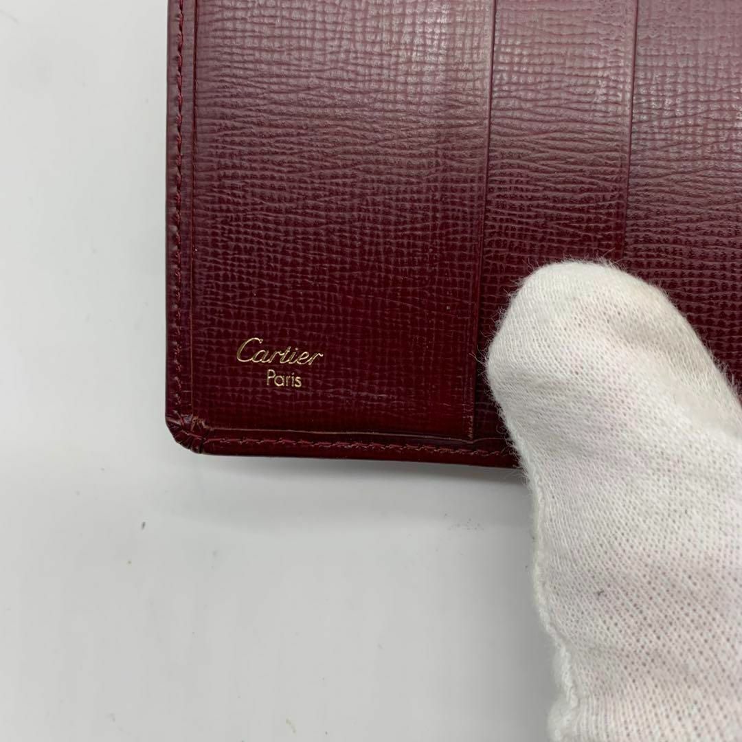 Cartier(カルティエ)のカルティエ 折り財布 マストライン ワインレッド レディースのファッション小物(財布)の商品写真