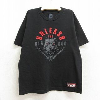 古着 半袖 Tシャツ キッズ ボーイズ 子供服 ワールドプロレスリング ジョーアノアイ ロマンレインズ コットン クルーネック 黒 ブラック 23jun21(シャツ/カットソー)