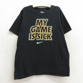 ナイキ(NIKE)の古着 ナイキ NIKE 半袖 Tシャツ キッズ ボーイズ 子供服 ワンポイントロゴ GAME クルーネック 黒 ブラック 23jun21(シャツ/カットソー)