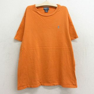 ラルフローレン(Ralph Lauren)の古着 ラルフローレン Ralph Lauren 半袖 ブランド Tシャツ キッズ ボーイズ 子供服 90年代 90s ワンポイントロゴ コットン クルーネック オレンジ 23jun21(シャツ/カットソー)