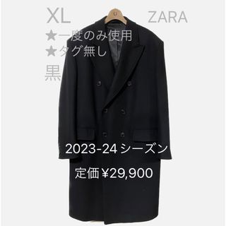 ザラ(ZARA)の極美品★ZARAダブルブレスト ウールブレンドコート(チェスターコート)