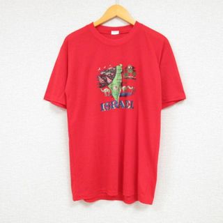 M★古着 半袖 Tシャツ メンズ イスラエル ラクダ クルーネック 赤 レッド 23jun23 中古(Tシャツ/カットソー(半袖/袖なし))