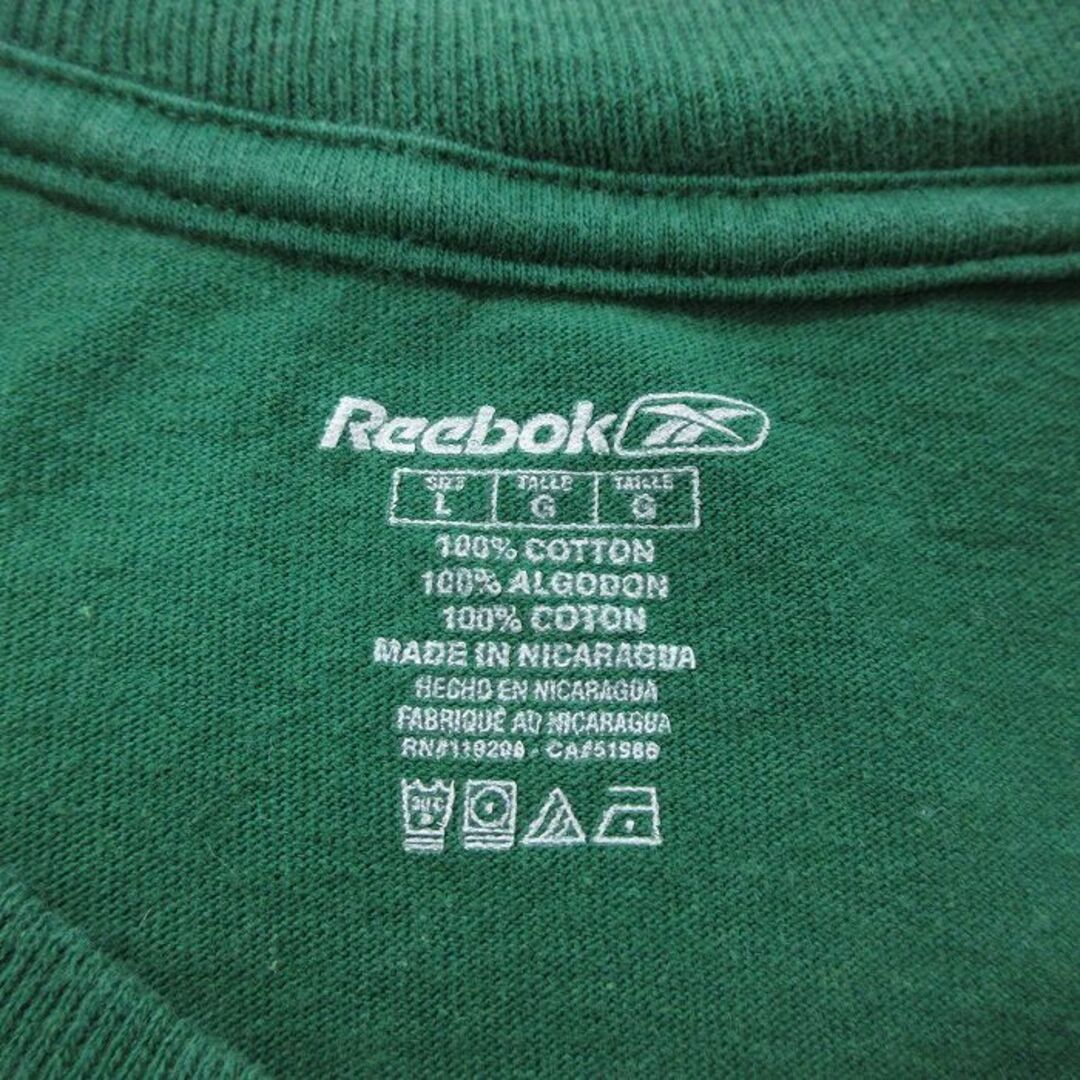 Reebok(リーボック)のXL★古着 リーボック REEBOK 半袖 ブランド Tシャツ メンズ NFL ニューヨークジェッツ マークサンチェス 大きいサイズ コットン クルーネック 緑 グリーン アメフト スーパーボウル 23jun21 中古 メンズのトップス(Tシャツ/カットソー(半袖/袖なし))の商品写真