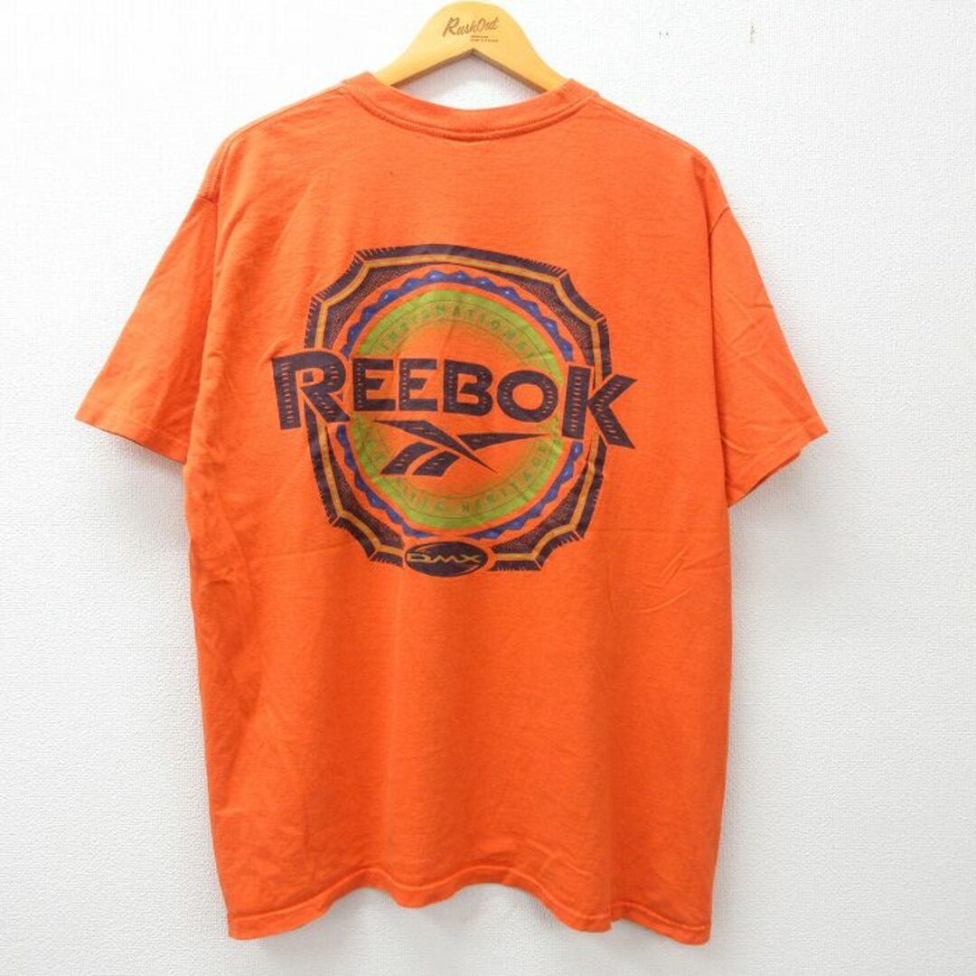 Reebok(リーボック)のXL★古着 リーボック REEBOK 半袖 ビンテージ Tシャツ メンズ 00年代 00s ビッグロゴ 大きいサイズ クルーネック オレンジ 23jun21 中古 メンズのトップス(Tシャツ/カットソー(半袖/袖なし))の商品写真