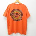 XL★古着 リーボック REEBOK 半袖 ビンテージ Tシャツ メンズ 00年代 00s ビッグロゴ 大きいサイズ クルーネック オレンジ 23jun21 中古