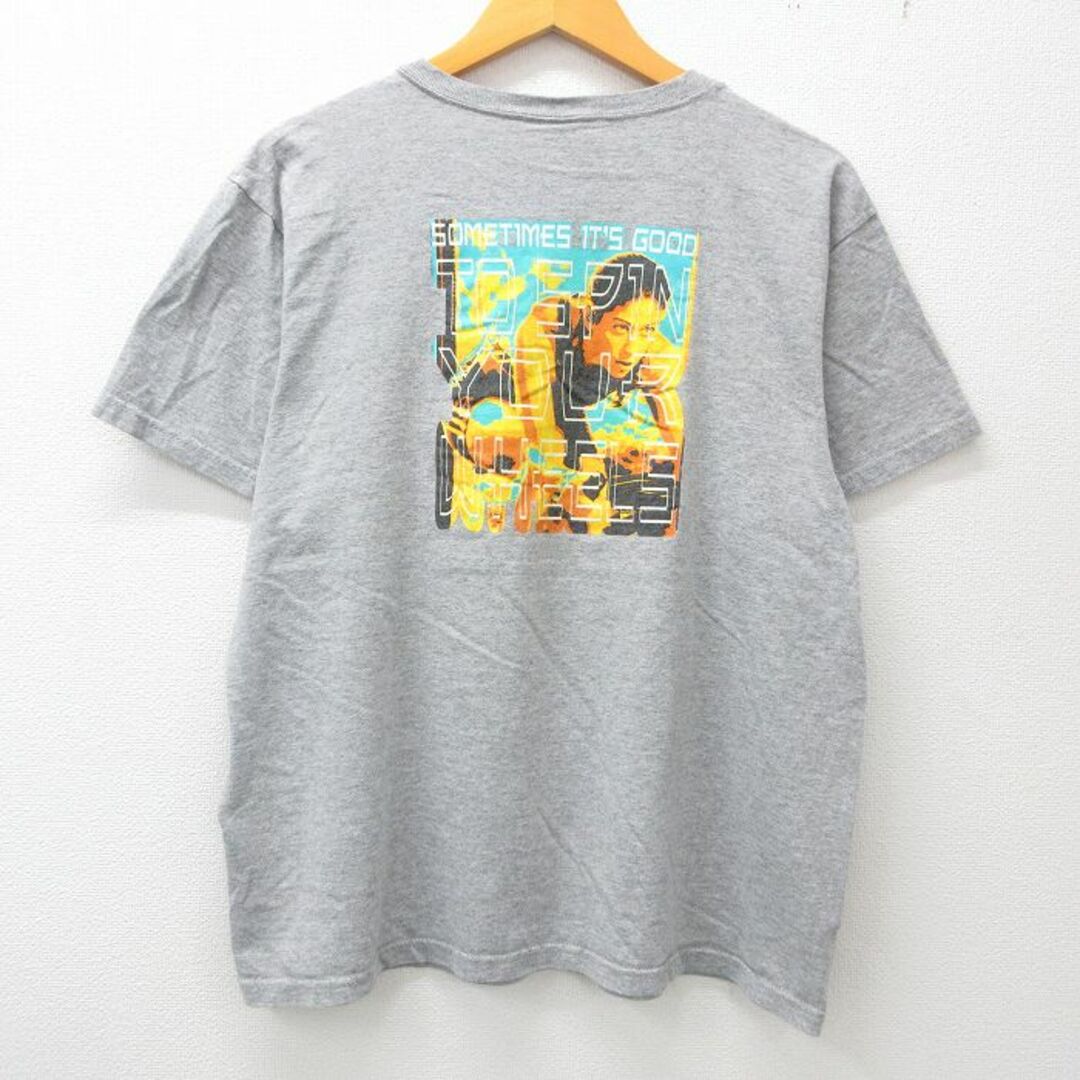 adidas(アディダス)のXL★古着 アディダス adidas 半袖 ビンテージ Tシャツ メンズ 90年代 90s ビッグロゴ 女性 クルーネック USA製 グレー 霜降り 23jun21 中古 メンズのトップス(Tシャツ/カットソー(半袖/袖なし))の商品写真