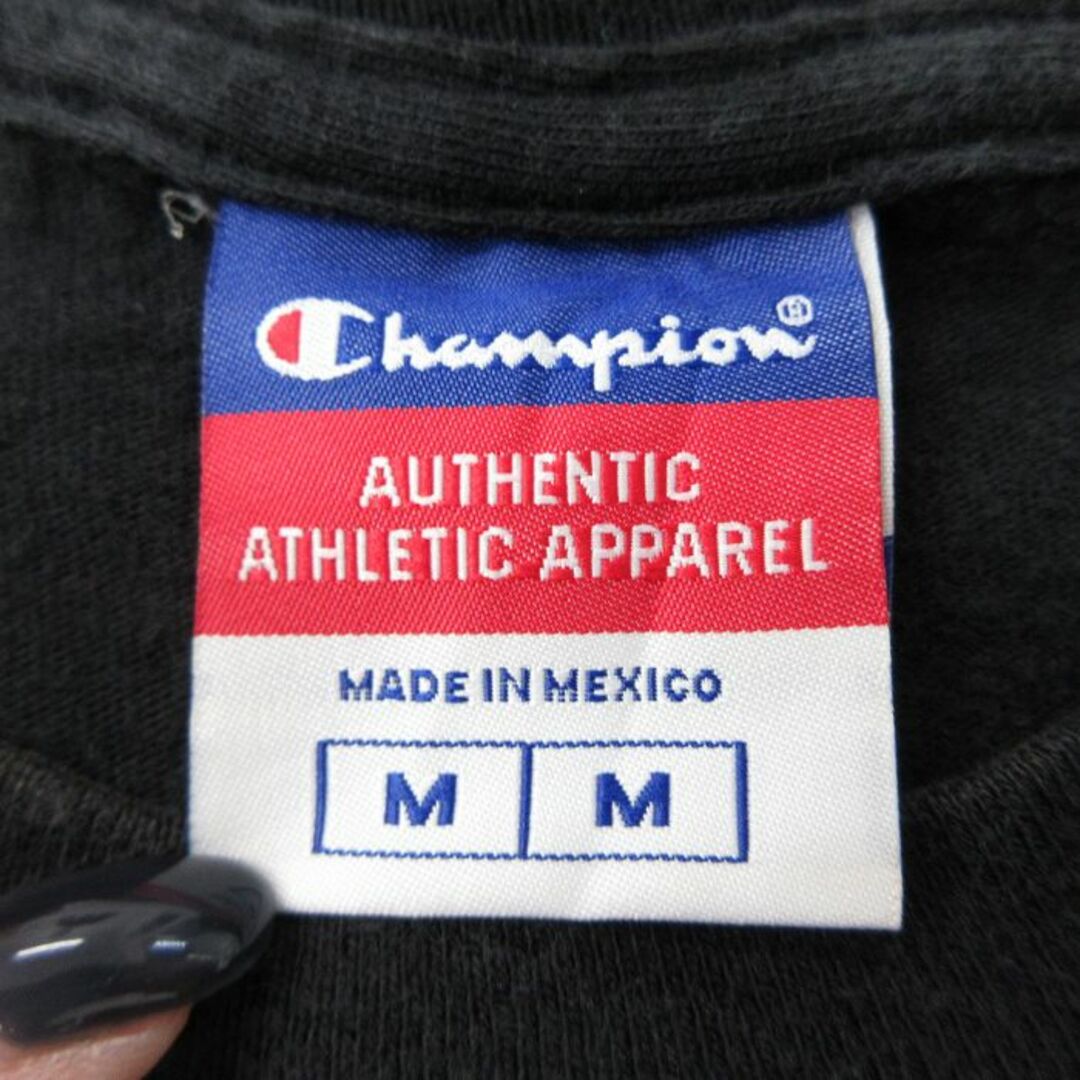 Champion(チャンピオン)のL★古着 チャンピオン Champion 半袖 ビンテージ Tシャツ メンズ 00年代 00s ワンポイントロゴ コットン クルーネック 黒 ブラック 23jun22 中古 メンズのトップス(Tシャツ/カットソー(半袖/袖なし))の商品写真