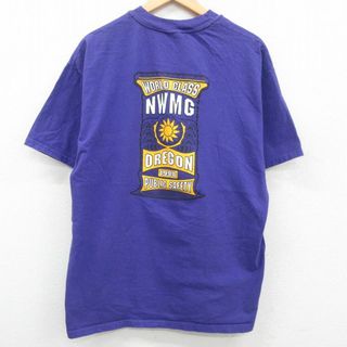 ヘインズ(Hanes)のXL★古着 ヘインズ Hanes 半袖 ビンテージ Tシャツ メンズ 90年代 90s NWMG コットン クルーネック 紫 パープル 23jun23 中古(Tシャツ/カットソー(半袖/袖なし))