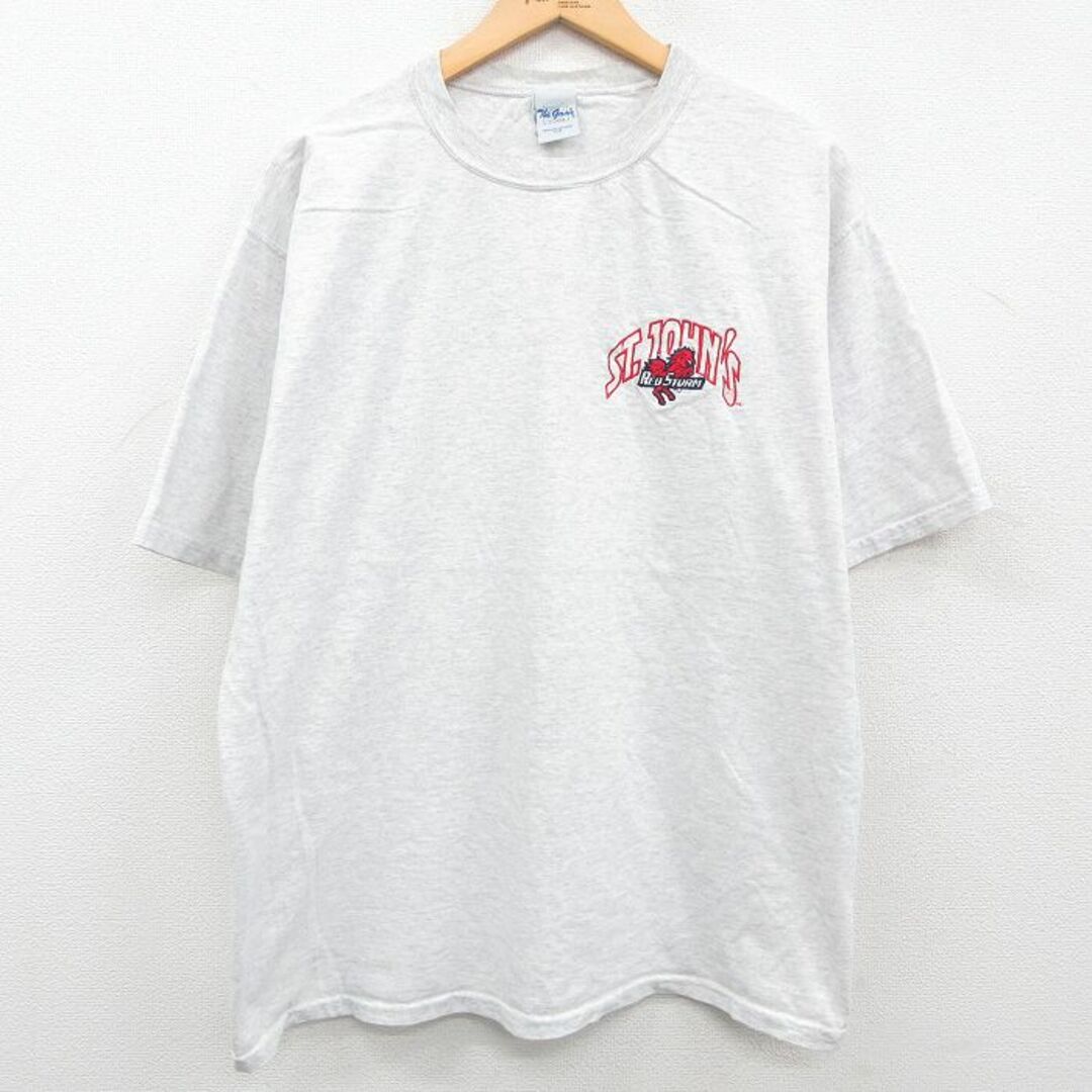 XL★古着 半袖 ビンテージ Tシャツ メンズ 90年代 90s ST JOHNS RED STURM 大きいサイズ クルーネック 薄グレー 霜降り 23jun24 中古 メンズのトップス(Tシャツ/カットソー(半袖/袖なし))の商品写真