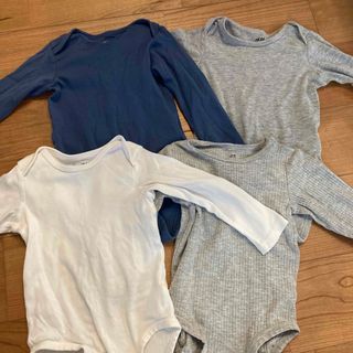 エイチアンドエム(H&M)のH&M 80サイズ　長袖ロンパース4枚(肌着/下着)