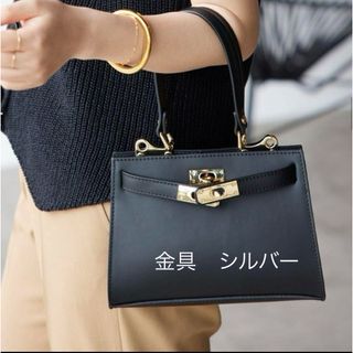 極　美品‼︎AULENTTI 2way バック　レザー　黒　シルバー