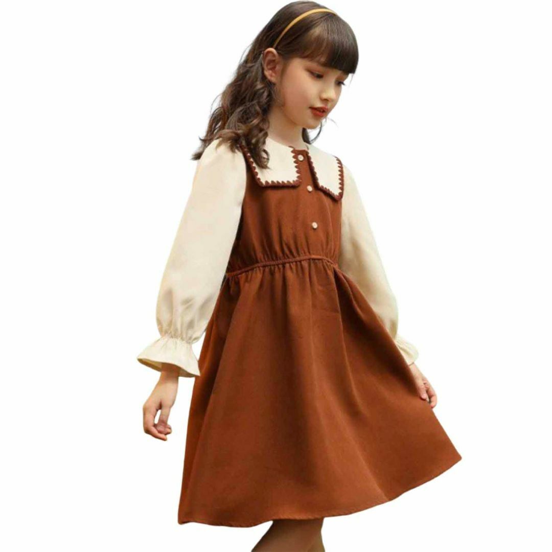 [LIANFOR] 子供服 ワンピース 女の子 ロング ドレス 春秋コーデュロイ キッズ/ベビー/マタニティのベビー服(~85cm)(その他)の商品写真