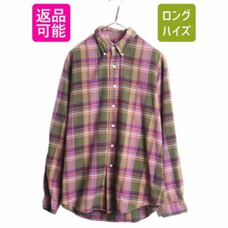 ラルフローレン(Ralph Lauren)の90s ラルフローレン チェック ボタンダウン フランネル シャツ メンズ XL / 90年代 オールド ポロ ネルシャツ ワンポイント 大きいサイズ(シャツ)