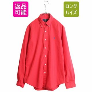 ラルフローレン(Ralph Lauren)のラルフローレン ボタンダウン シャツ メンズ M 古着 ポロ 長袖シャツ ワンポイント コットン ポニー刺繍 カスタムフィット 薄手 BD レッド(シャツ)