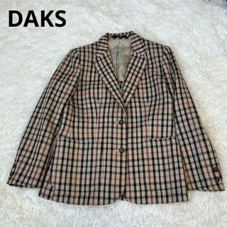 DAKS - DAKS ダックス　リネン混　チェック　ジャケット　テラード