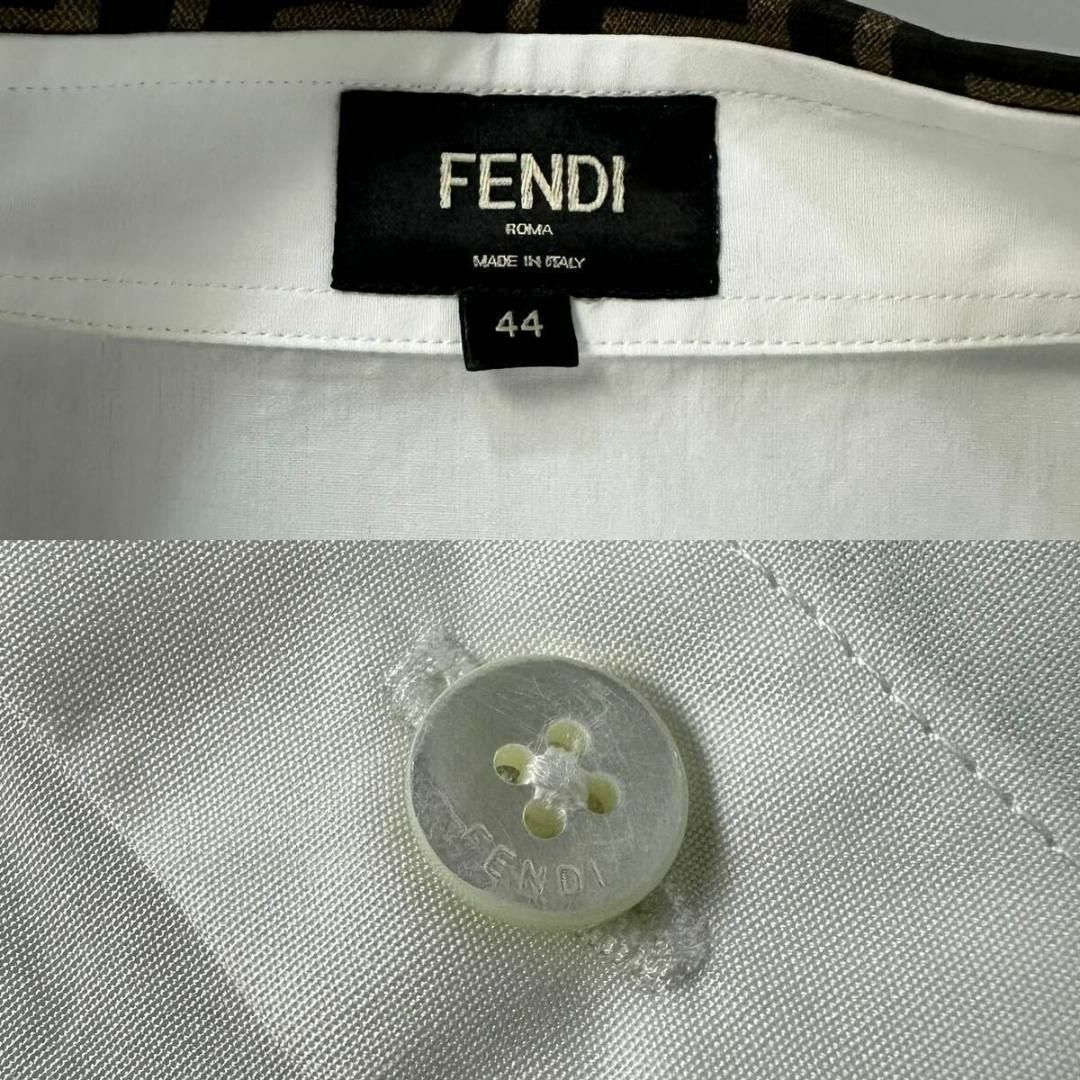 FENDI(フェンディ)の【美品】FENDI ドレスシャツ 襟 ズッカ柄 44 115500円 イタリア製 メンズのトップス(シャツ)の商品写真