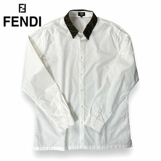 フェンディ(FENDI)の【美品】FENDI ドレスシャツ 襟 ズッカ柄 44 115500円 イタリア製(シャツ)