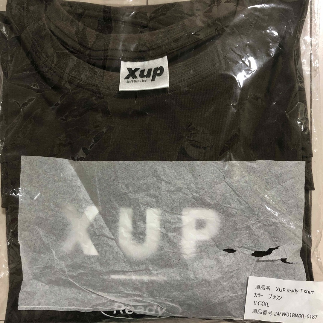 XUP ready T shirt brown XLサイズ　完売品 メンズのトップス(Tシャツ/カットソー(半袖/袖なし))の商品写真