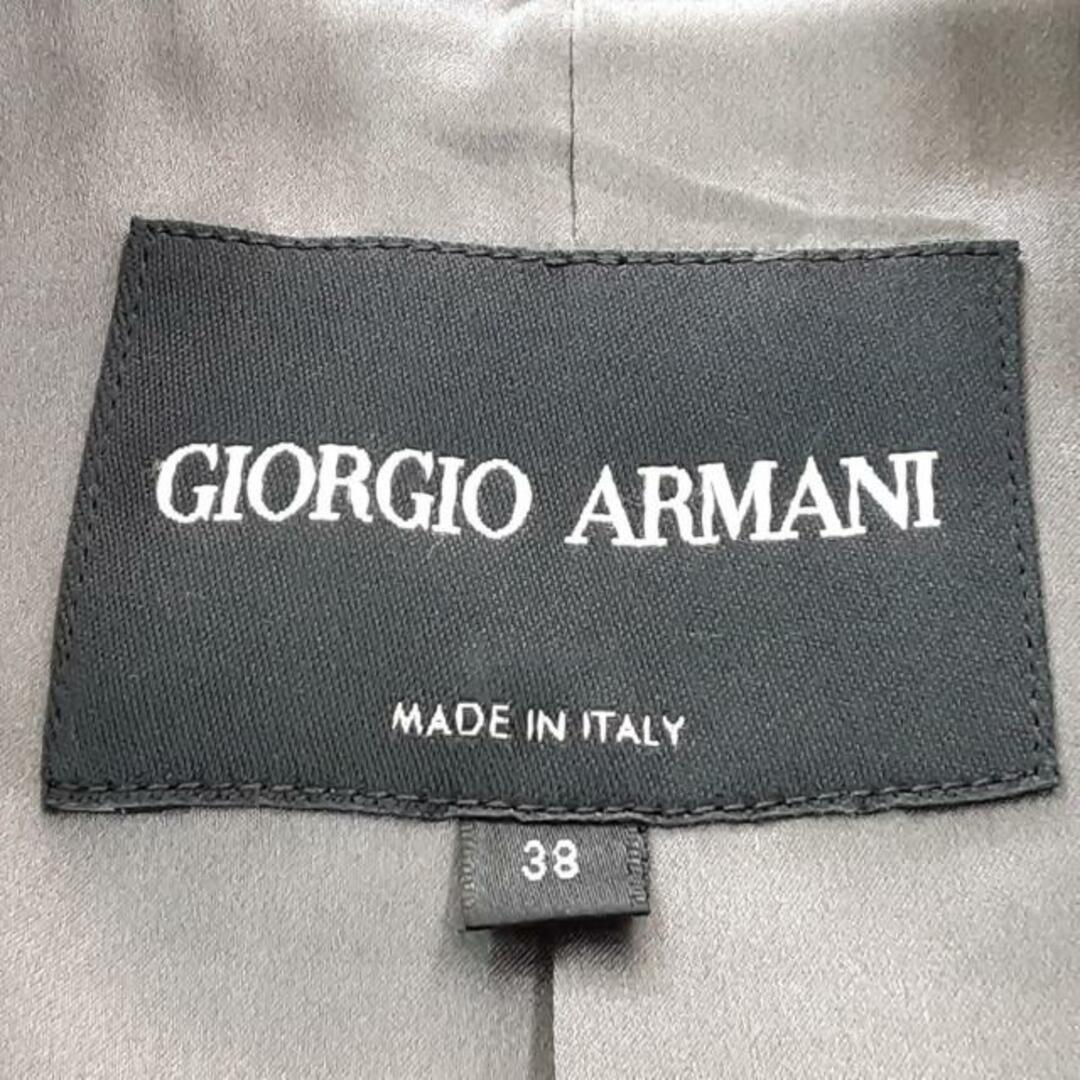 Giorgio Armani(ジョルジオアルマーニ)のGIORGIOARMANI(ジョルジオアルマーニ) ジャケット サイズ38 S レディース美品  - グレー 長袖/ジップアップ/肩パッド/春/秋 レディースのジャケット/アウター(その他)の商品写真