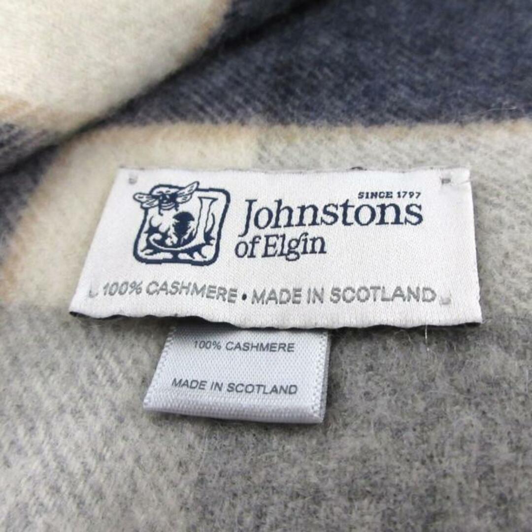 Johnstons(ジョンストンズ)のjohnstons of elgin(ジョンストンズ) ストール(ショール) - ネイビー×ライトグレー×マルチ チェック柄 カシミヤ レディースのファッション小物(マフラー/ショール)の商品写真