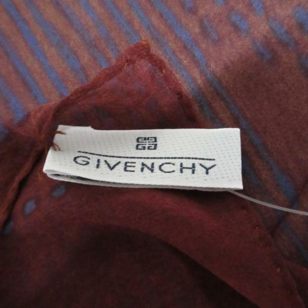 GIVENCHY(ジバンシィ)のGIVENCHY(ジバンシー) スカーフ美品  - ボルドー×ネイビー レディースのファッション小物(バンダナ/スカーフ)の商品写真