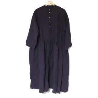 ネストローブ(nest Robe)のnest Robe(ネストローブ) ワンピース サイズF レディース美品  - パープル 長袖/マキシ丈/麻(その他)