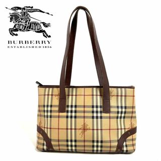 バーバリー(BURBERRY)の【美品】バーバリー ノバチェック PVCレザー 大容量 トートバッグ イタリア製(トートバッグ)