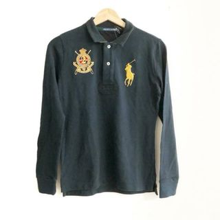 ラルフローレン(Ralph Lauren)のRalphLauren(ラルフローレン) 長袖ポロシャツ サイズL レディース美品  - 黒×イエロー×マルチ 刺繍(ポロシャツ)