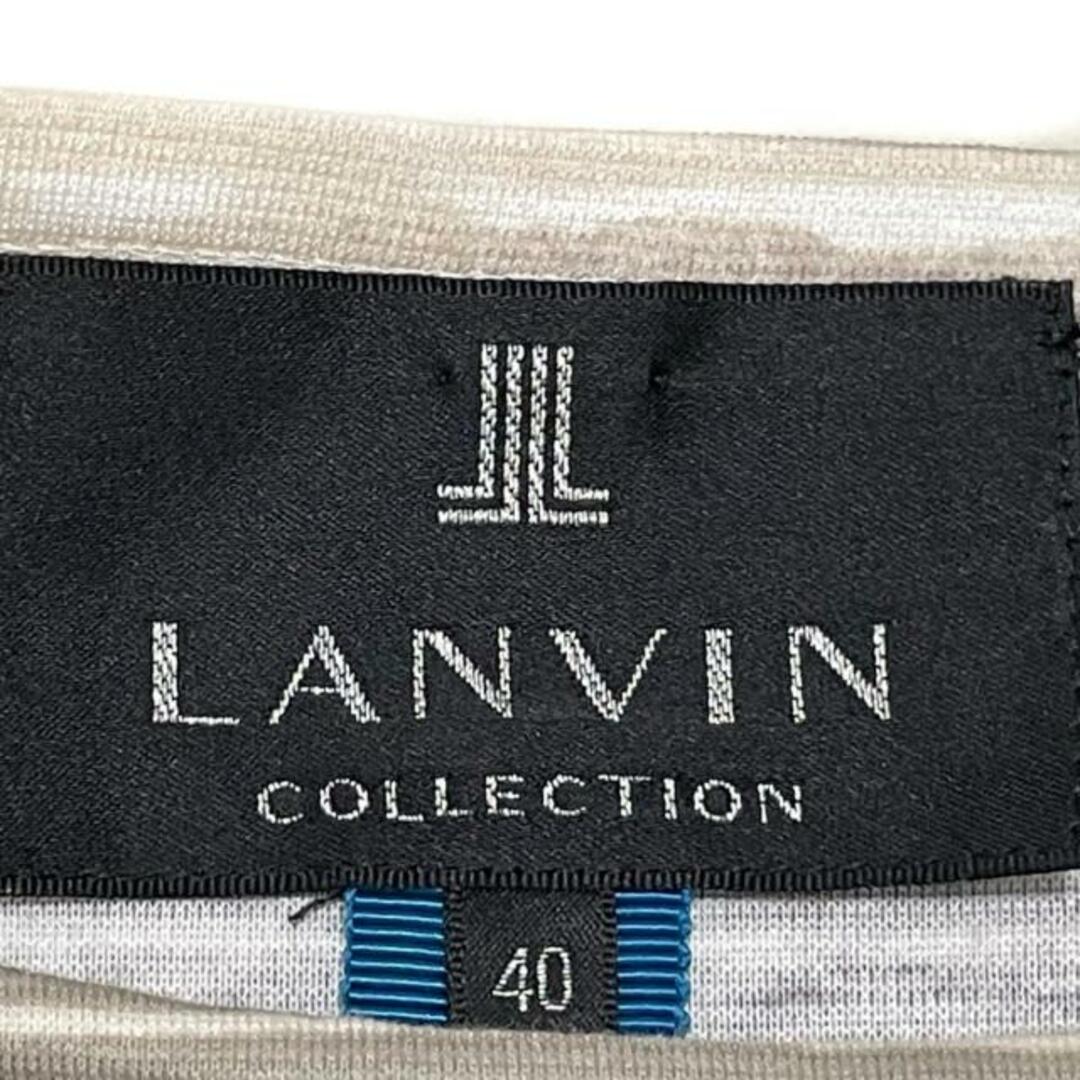 LANVIN COLLECTION(ランバンコレクション)のLANVIN COLLECTION(ランバンコレクション) ワンピース サイズ40 M レディース美品  - 白×ライトパープル×マルチ クルーネック/半袖/ひざ丈/ボーダー レディースのワンピース(その他)の商品写真