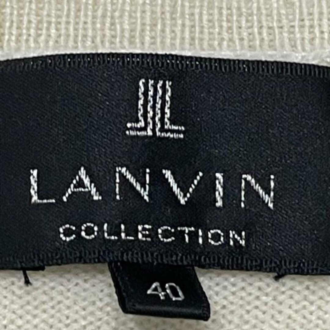 LANVIN COLLECTION(ランバンコレクション)のLANVIN COLLECTION(ランバンコレクション) 長袖セーター サイズ40 M レディース - アイボリー×黒 Vネック/レース レディースのトップス(ニット/セーター)の商品写真