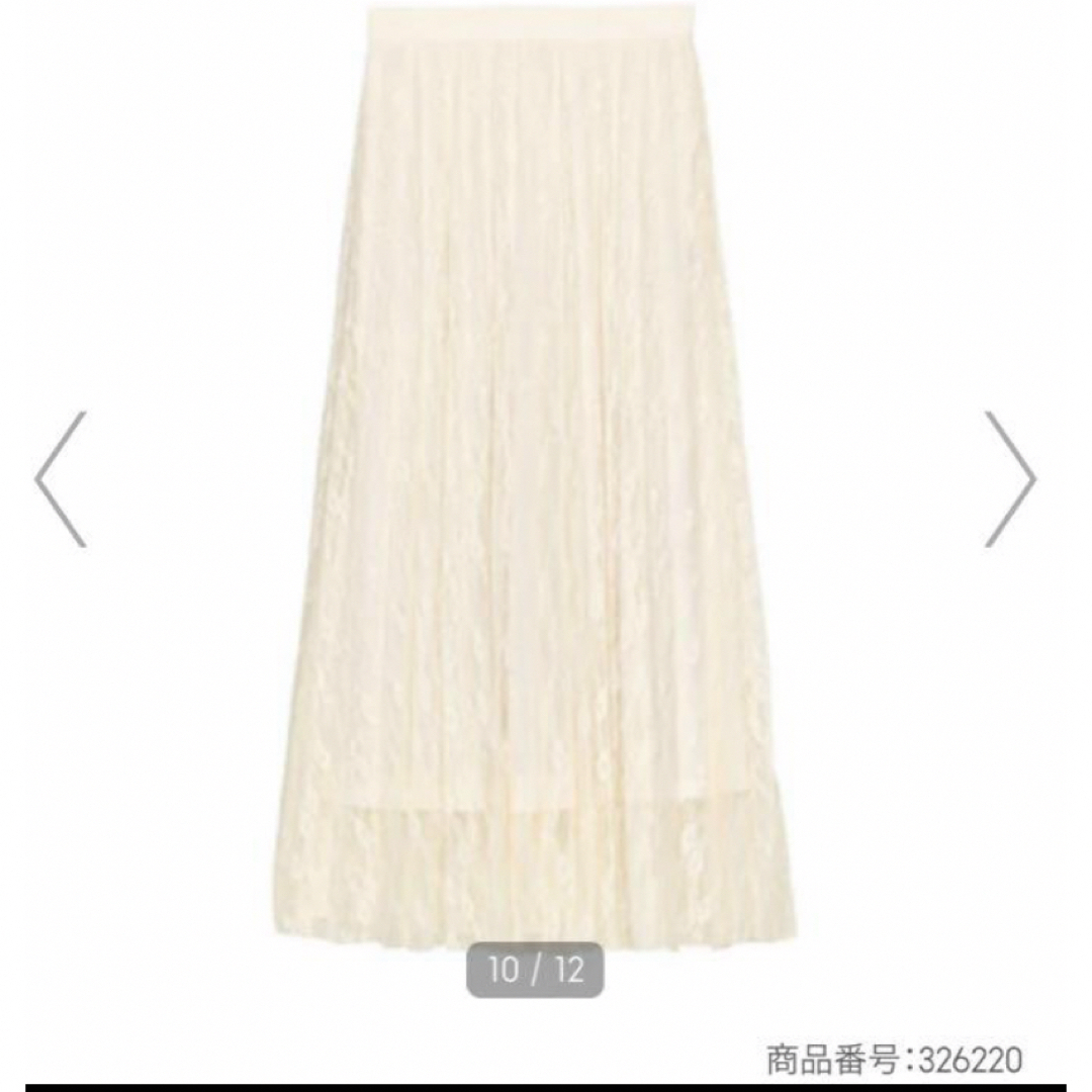 GU(ジーユー)のジーユー　GU♡プリーツレースロングスカート　白スカート レディースのスカート(ロングスカート)の商品写真