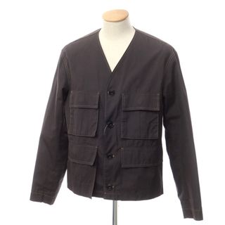 【中古】ルメール LEMAIRE コットン ノーカラー サファリジャケット チャコールグレー【サイズ46/S】【メンズ】