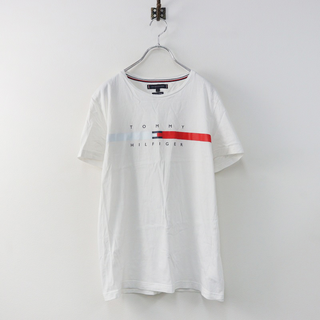 TOMMY HILFIGER(トミーヒルフィガー)のトミーヒルフィガー TOMMY HILFIGER ロゴプリント 半袖Tシャツ M/ホワイト トップス【2400013771627】 レディースのトップス(Tシャツ(半袖/袖なし))の商品写真