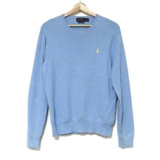 ポロラルフローレン(POLO RALPH LAUREN)のPOLObyRalphLauren(ポロラルフローレン) 長袖セーター サイズS メンズ - ライトブルー クルーネック(ニット/セーター)