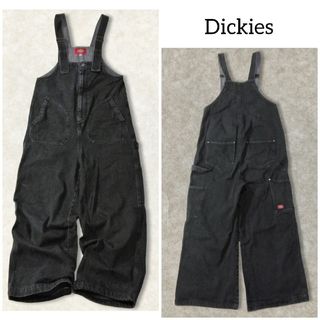 Dickies - ディッキーズ ✿ デニム オーバーオール M ブラックデニム サロペット 黒