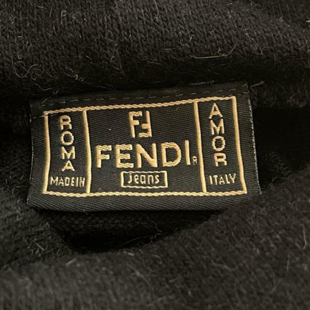 FENDI(フェンディ)のFENDI(フェンディ) 長袖セーター サイズUSA6 M レディース美品  - 黒×白 ハイネック/FFロゴ/刺繍 レディースのトップス(ニット/セーター)の商品写真