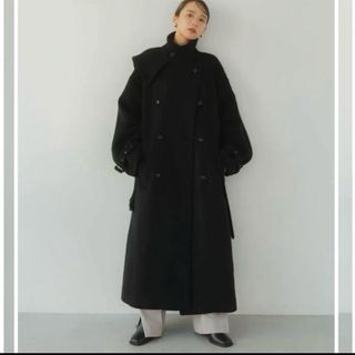 クヌースマーフ　layered motorcycle coat black