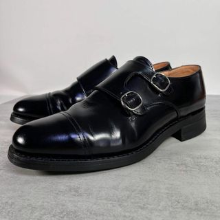 SANDERS - 【美品】SANDERS ダブル モンク ストラップ レザー シューズ　革靴　黒