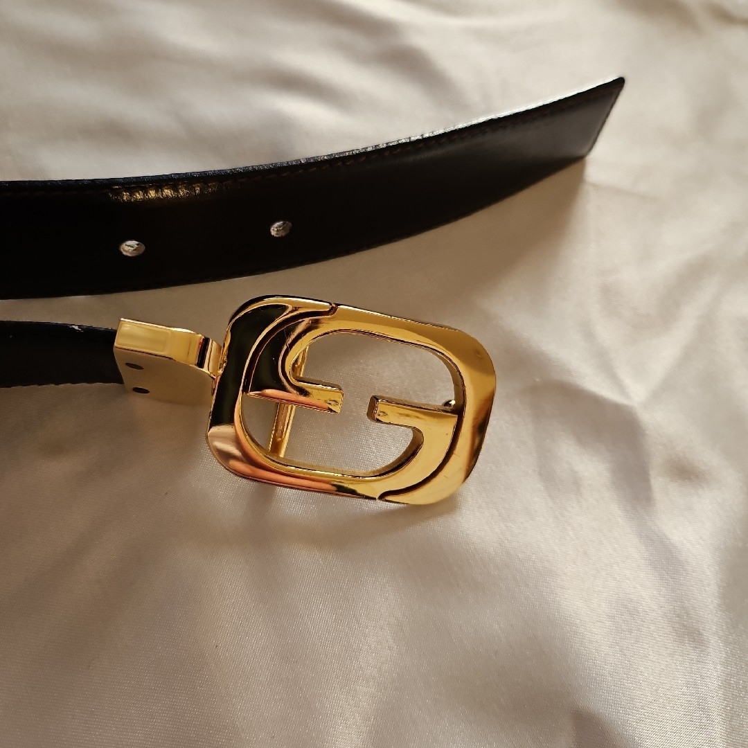 GUCCI インターロッキングGucciベルト バイカラー レザー