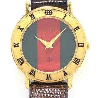 グッチ(Gucci)のGUCCI(グッチ) 腕時計 - 3001L レディース シェリー ダークグリーン×レッド(腕時計)