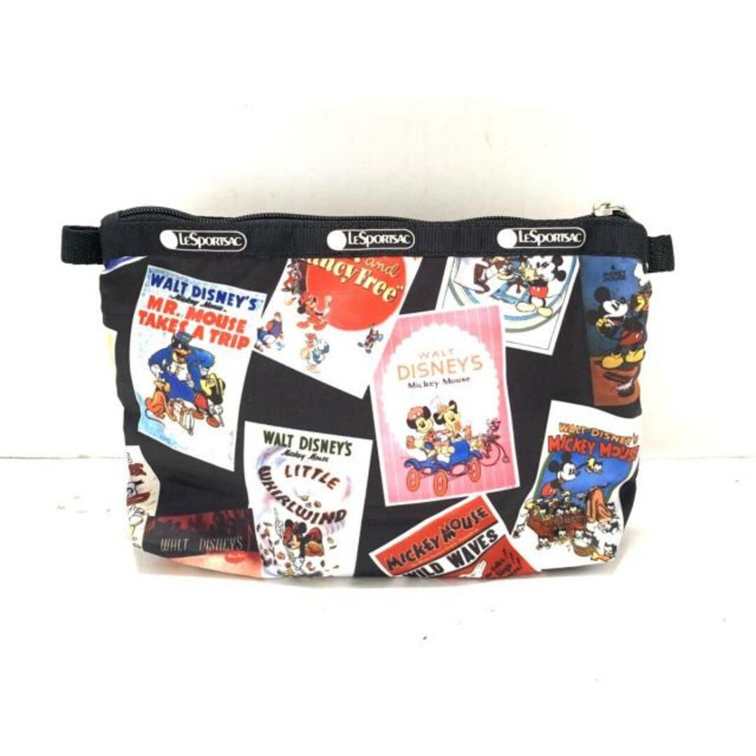 LeSportsac(レスポートサック)のLESPORTSAC(レスポートサック) ポーチ美品  - 黒×白×マルチ Disney レスポナイロン レディースのファッション小物(ポーチ)の商品写真