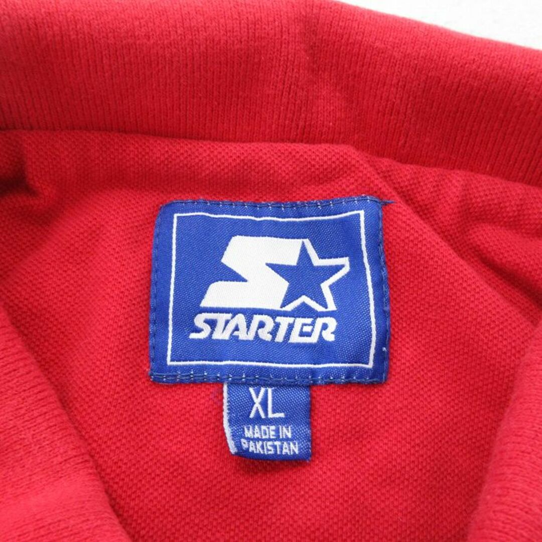 STARTER(スターター)のXL★古着 スターター STARTER 半袖 ポロ シャツ メンズ 00年代 00s オハイオ 鹿の子 大きいサイズ コットン 赤 レッド 23jun29 中古 トップス メンズのトップス(ポロシャツ)の商品写真