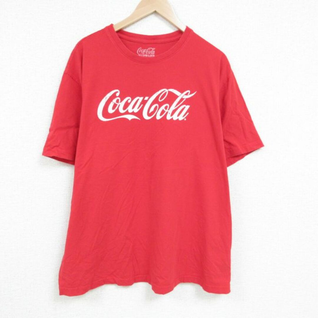 XL★古着 半袖 Tシャツ メンズ コカコーラ 大きいサイズ コットン クルーネック 赤 レッド 23jun27 中古 メンズのトップス(Tシャツ/カットソー(半袖/袖なし))の商品写真
