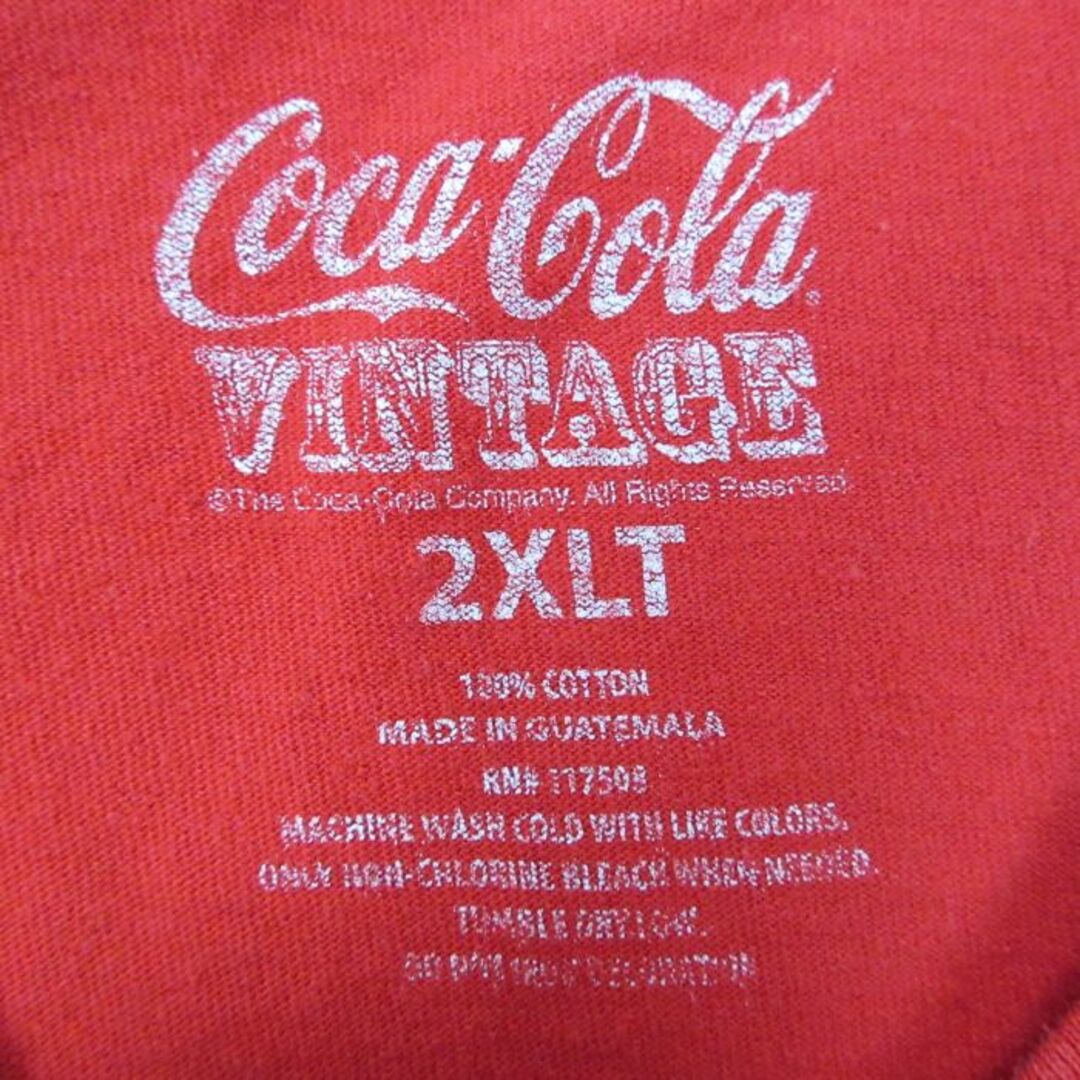 XL★古着 半袖 Tシャツ メンズ コカコーラ 大きいサイズ コットン クルーネック 赤 レッド 23jun27 中古 メンズのトップス(Tシャツ/カットソー(半袖/袖なし))の商品写真