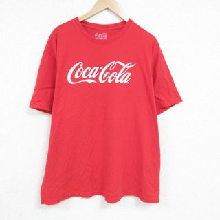 XL★古着 半袖 Tシャツ メンズ コカコーラ 大きいサイズ コットン クルーネック 赤 レッド 23jun27 中古(Tシャツ/カットソー(半袖/袖なし))