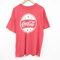 XL★古着 半袖 Tシャツ メンズ コカコーラ 大きいサイズ クルーネック 赤…