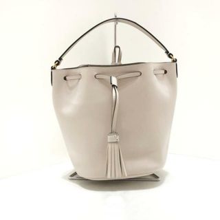 Anya Hindmarch(アニヤハインドマーチ) ハンドバッグ美品  ヴォーン ベージュ 巾着型/タッセル クラシックカーフ