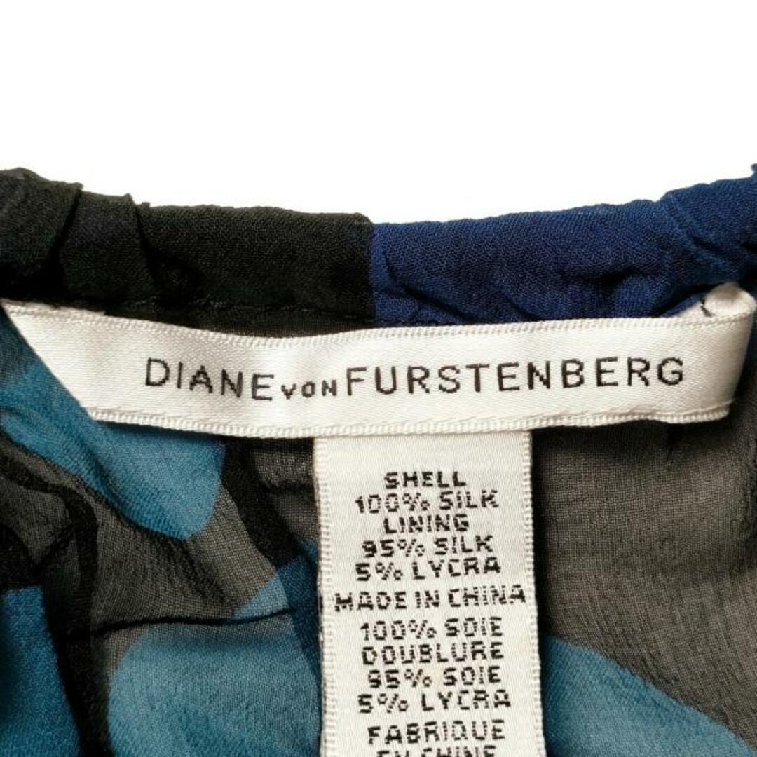 DIANE von FURSTENBERG(ダイアンフォンファステンバーグ)のDIANE VON FURSTENBERG(DVF)(ダイアン・フォン・ファステンバーグ) 長袖カットソー サイズ4 S レディース - 黒×グリーン×ネイビー ドット柄 レディースのトップス(カットソー(長袖/七分))の商品写真